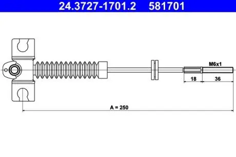 Трос ручника ATE 24.3727-1701.2