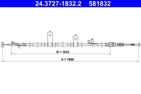 Трос ручника ATE 24.3727-1832.2