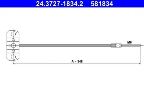Трос ручника ATE 24.3727-1834.2 (фото 1)