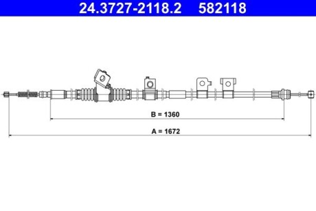 Трос ручника ATE 24.3727-2118.2