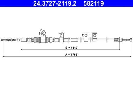 Трос ручника ATE 24.3727-2119.2