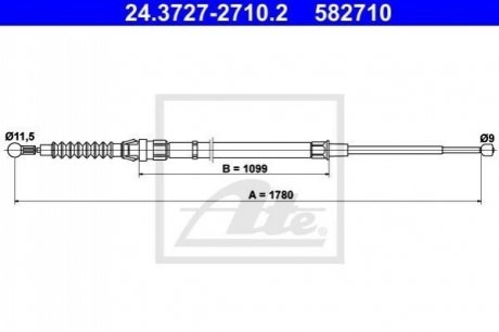 Трос, стоянкова гальмівна система ATE 24.3727-2710.2