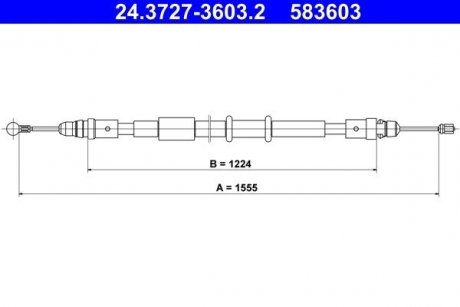 Трос ручника ATE 24.3727-3603.2 (фото 1)