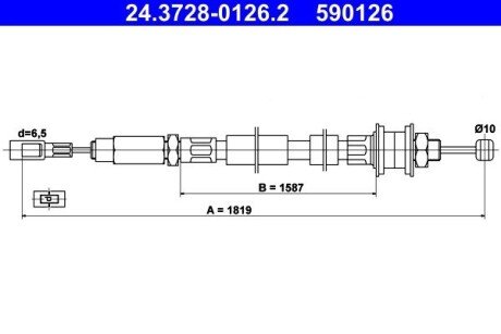 Трос, управление сцеплением ATE 24.3728-0126.2