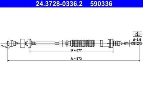 Тросик сцепления ATE 24.3728-0336.2