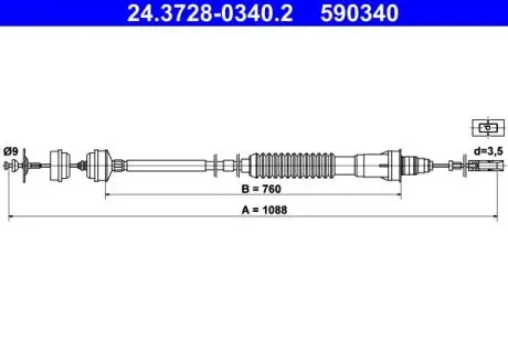 Тросик сцепления ATE 24.3728-0340.2