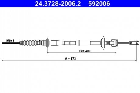 Тросик сцепления ATE 24.3728-2006.2 (фото 1)
