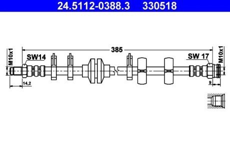 Гальмівний шланг ATE 24.5112-0388.3