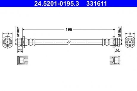 Тормозные шланги ATE 24.5201-0195.3