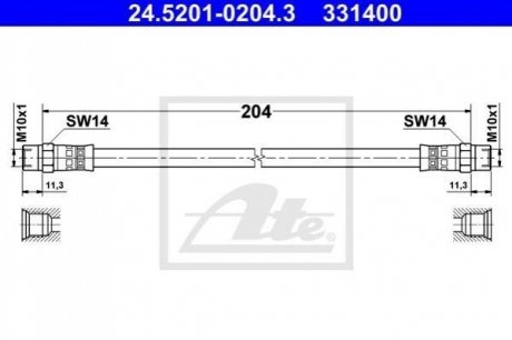 Тормозной шланг ATE 24.5201-0204.3