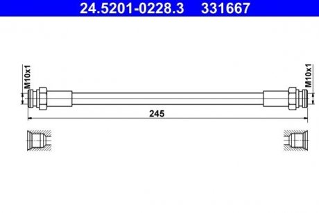 Гальмівні шланги ATE 24.5201-0228.3 (фото 1)