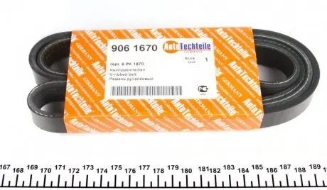 Ремень генератора fiat ducato 2.2d/ford transit 2.2tdci 06- (+ac) (6pk1670) AUTOTECHTEILE 906 1670