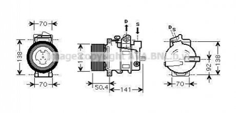 Компресор кондиціонера mercedes-benz gl,ml-series (2005) (вир-во) AVA QUALITY COOLING MSAK431 (фото 1)
