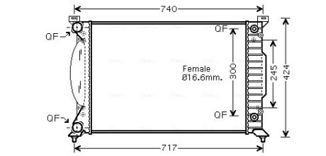 Радіатор, охолодження двигуна AVA QUALITY COOLING AI2202