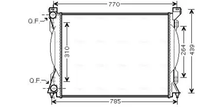Радіатор охолодження двигуна Audi A6 C6 (04-11) 2.0 TDI, TFSI AVA AVA QUALITY COOLING AI2233