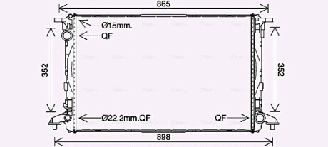 Радиатор, Система охлаждения двигателя AVA QUALITY COOLING AI2412 (фото 1)