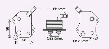 Радіатор масляний vw passat (2001) 2.0 (ava) AVA QUALITY COOLING AI3414