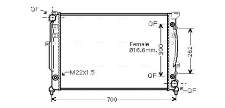 Радиатор охлаждения двигателя audi a4 at +/-ac 96-00 (ava) AVA QUALITY COOLING AIA2125