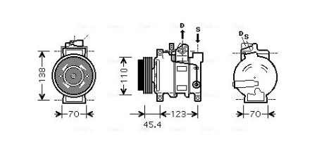 Компрессор кондиционера AUDI A4 B6 (2001) A4 2.5 TDI (выр-во AVA) AVA QUALITY COOLING AIAK227