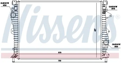Радіатор, система охолодження двигуна AVA QUALITY COOLING AU2357