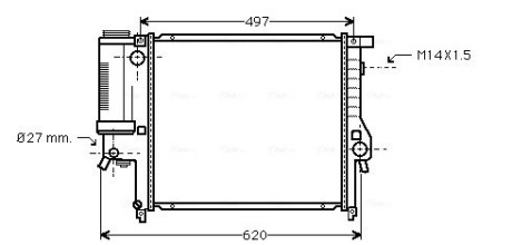 Радіатор, охолодження двигуна AVA QUALITY COOLING BW2124