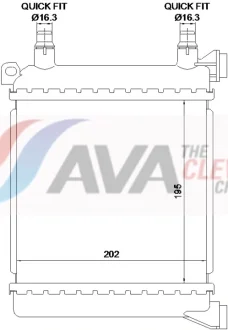 Радиатор, система охлаждения двигателя AVA QUALITY COOLING BW2656