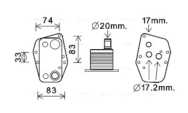 Масляный радиатор BMW 3 E46, E90 (98-), 5 E39, E60 (96-), X3 E83 (04-) 2.0D (BW3 AVA QUALITY COOLING BW3555