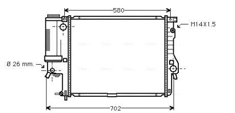 Радіатор, охолодження двигуна AVA QUALITY COOLING BWA2186