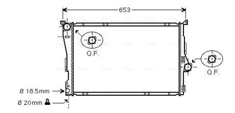 Радіатор, охолодження двигуна AVA QUALITY COOLING BWA2205