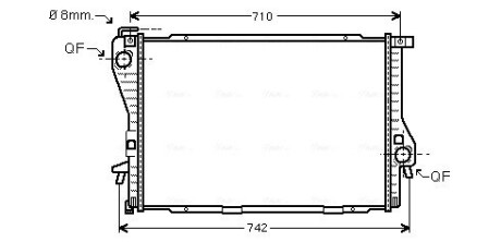 Радиатор, охлаждение двигателя AVA QUALITY COOLING BWA2233