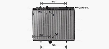 Радіатор охолодження двигуна Peugeot C4 (14-), 3008 (13-) AVA AVA QUALITY COOLING CN2334