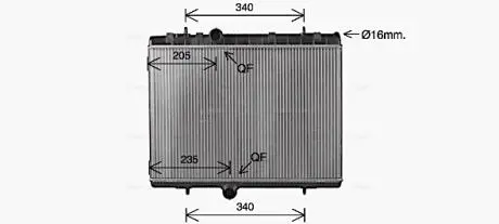 Радиатор охлаждения двигателя Peugeot C4 (14-), 3008 (13-) AVA AVA QUALITY COOLING CN2334