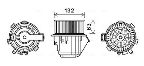 Вентилятор обігрівача салону Peugeot 407 (04-), Citroen C5 (08-) AVA QUALITY COOLING CN8298