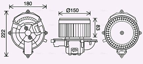 Вентилятор отопителя салона PSA Berlingo Partner II AC+ AVA QUALITY COOLING CN8310 (фото 1)