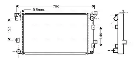 Радіатор, охолодження двигуна AVA QUALITY COOLING CR2033