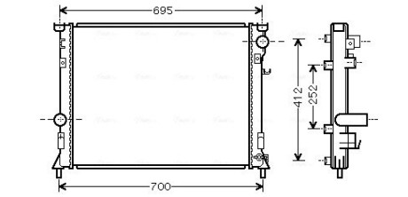 Радиатор охлаждения двигателя Chrysler 300C (05-, 11-) MT/AT AVA AVA QUALITY COOLING CR2097 (фото 1)