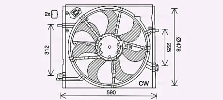 Вентилятор охолодження радіатора AVA QUALITY COOLING DN7536