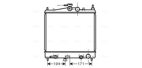 Радіатор охолодження двигуна Nissan Micra 1,2i 1,4i AT 03>10, Note 1,4i 1,6i AT 06> AVA QUALITY COOLING DNA2248