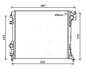 Радіатор охолодження двигуна Nissan Qashqai (13-) 1,5d 2,0i, Renault Kadjar 1,5 AVA QUALITY COOLING DNA2421