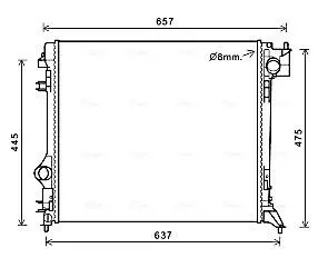 Радіатор охолодження двигуна Nissan Qashqai (13-) 1,5d 2,0i, Renault Kadjar 1,5 AVA QUALITY COOLING DNA2421