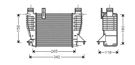 Интеркулер Renault Clio (06-), Modus (05-)-Nissan Note (04-), Juke (11-) 1.2i, 1 AVA QUALITY COOLING DNA4356