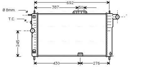 Радиатор охлаждения daewoo nexia 15 mt - ac 94-(ava) AVA QUALITY COOLING DWA2001