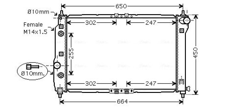 Радіатор, охолодження двигуна AVA QUALITY COOLING DWA2068