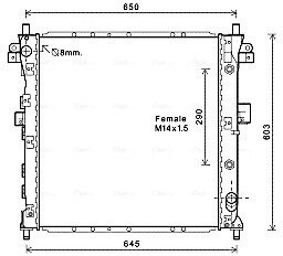 Радіатор охолодження ssang yong actyon/kyron (05-) (ava) AVA QUALITY COOLING DWA2105