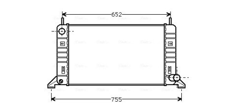 Радіатор, Система охолодження двигуна AVA QUALITY COOLING FD2078 (фото 1)