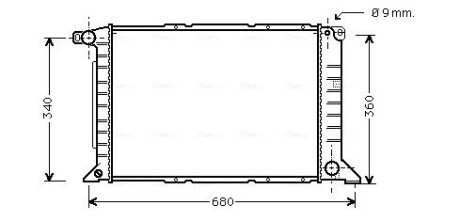 Радіатор охолодження двигуна Ford Tranzit (96-02) 2,5d AVA QUALITY COOLING FD2261