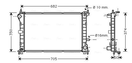 Радиатор, охлаждение двигателя AVA QUALITY COOLING FD2379