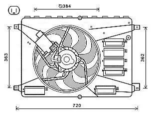Вентилятор, охлаждение двигателя AVA QUALITY COOLING FD7556