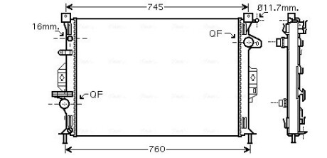 Радіатор, охолодження двигуна AVA QUALITY COOLING FDA2425