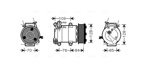 Компрессор кондиционера ford transit vii 2.4 tdci 04/06- AVA QUALITY COOLING FDAK418
